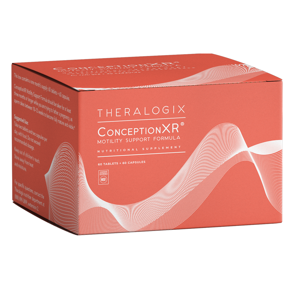 Physician recommended male fertility supplement Conception XR is formulated with antioxidants and other nutrients to help support sperm structure and function.