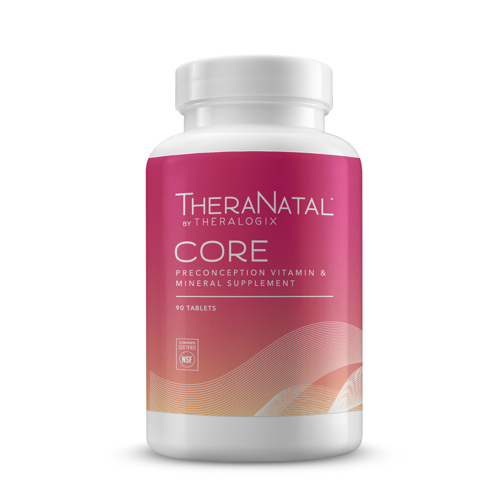 Physician fertility specialist recommended TheraNatal Core provides the essential nutrients for fertility health (preconception) and early pregnancy with higher vitamin D, lower iron, and methylated folate. TheraNatal Core fertility multi-vitamins for any woman trying to conceive.