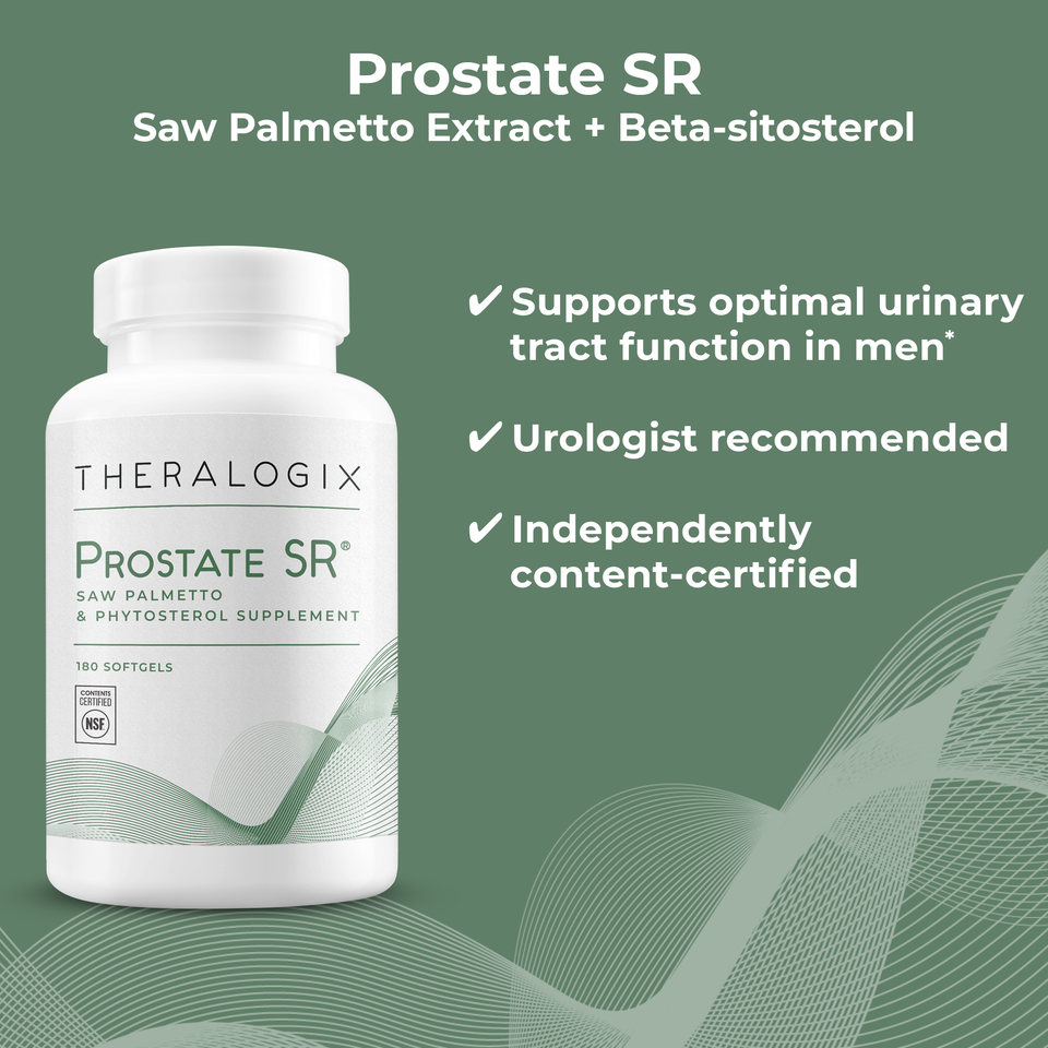 Physician recommended Prostate SR contains only high-quality, research-based ingredients (including phytosterol blend and saw palmetto extract) in a gluten free softgel formulated to promote and maintain normal urinary tract function in men.*