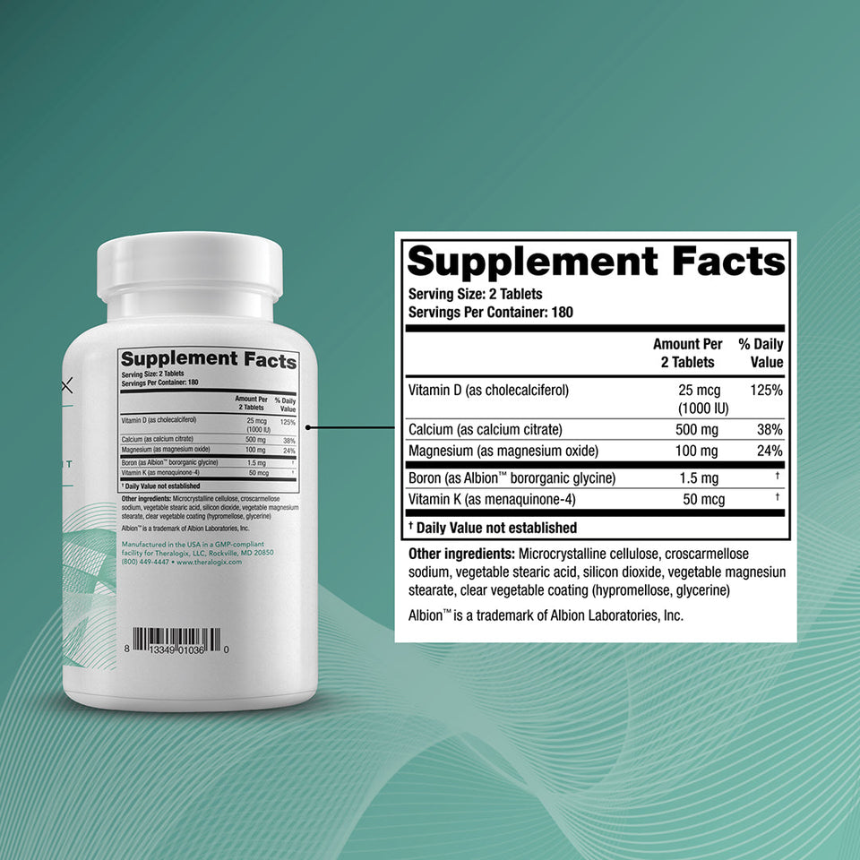 Prosteon is independently tested and certified by NSF and contains calcium citrate, high-dose vitamin D3, and other nutrients vital for promoting bone health.