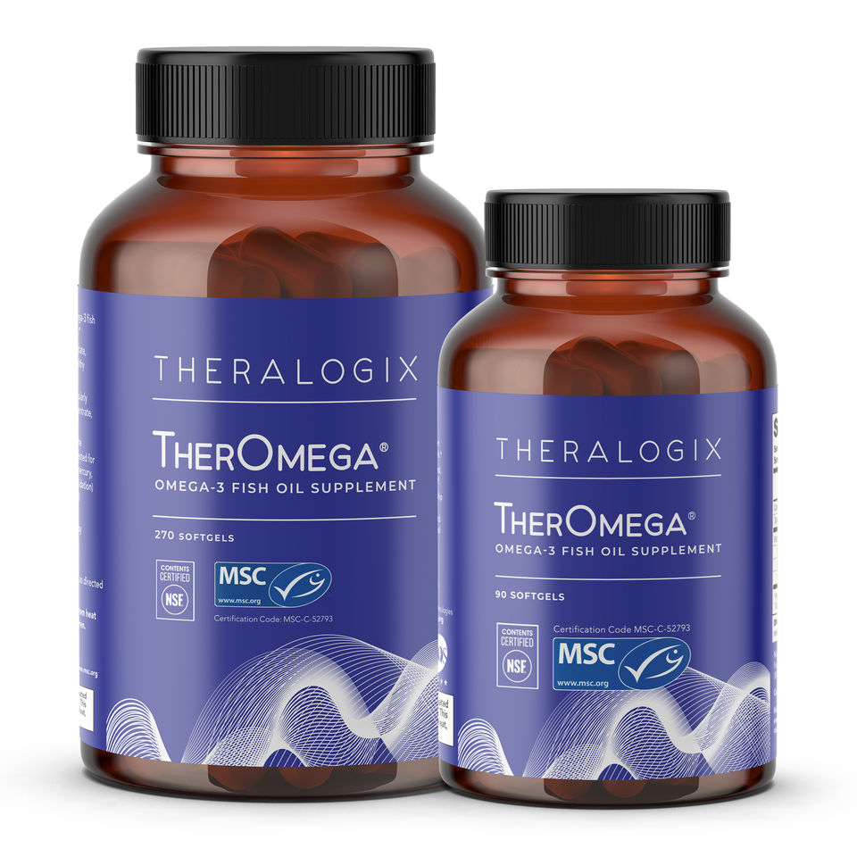 TherOmega is a highly purified omega-3 fish oil supplement, sourced from 100% sustainable, wild-caught Alaska Pollock from the Gulf of Alaska and the Bering Sea.